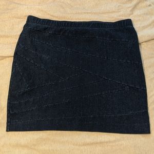 Denim Skirt Elastic Waist Band